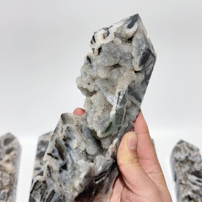 9 Pieces Beautiful Large Geode Sphalerite Four-Sided Tower