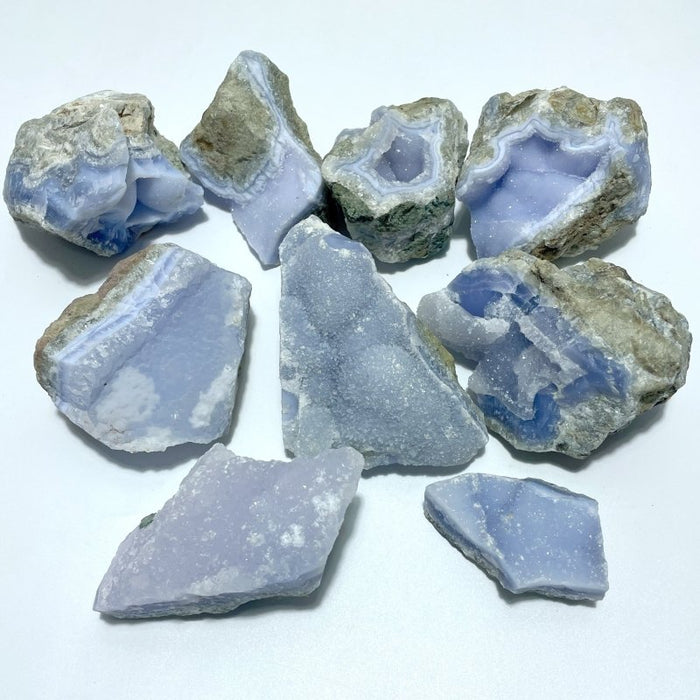 9 Pieces Blue Chalcedony Cluster Specimen