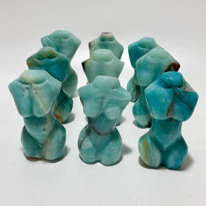 9 Pieces Caribbean Calcite Goddess Body Carving