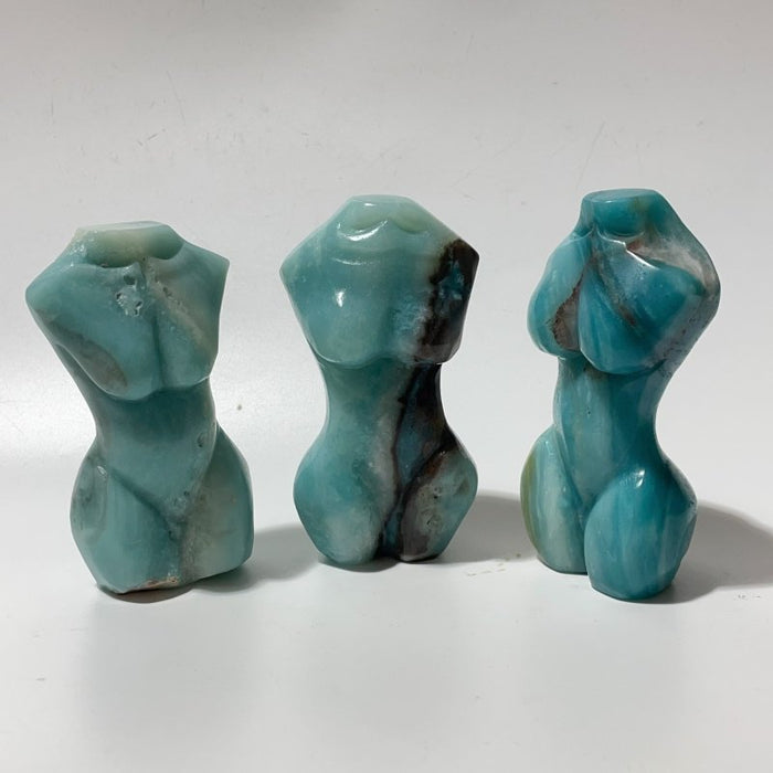 9 Pieces Caribbean Calcite Goddess Body Carving