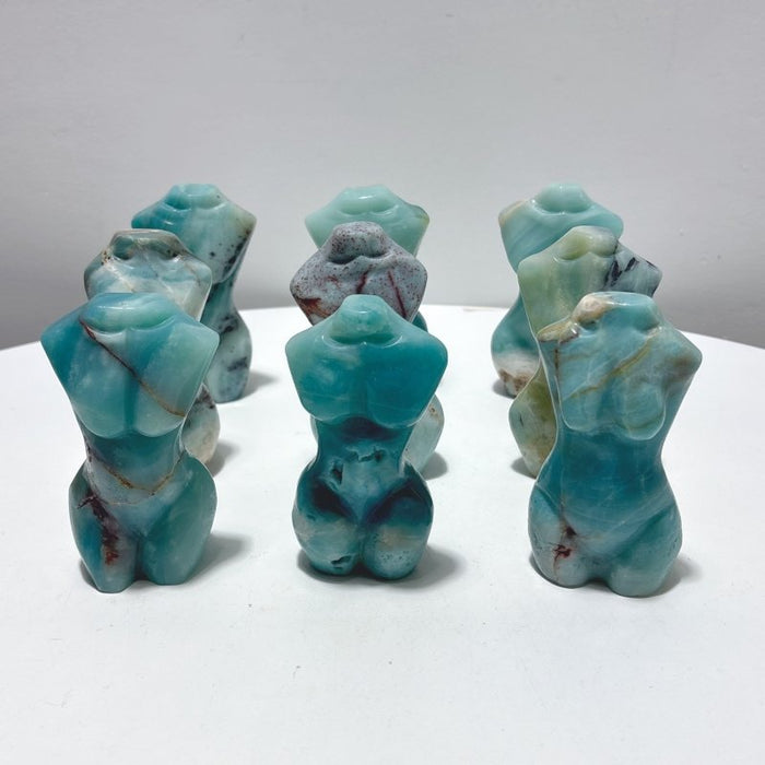 9 Pieces Caribbean Calcite Goddess Carving