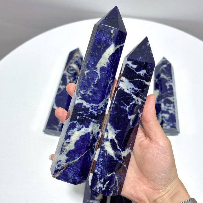 9 Pieces High Quality Sodalite Tower Points