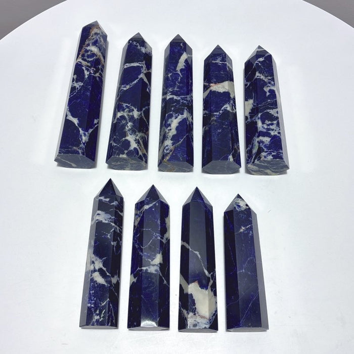 9 Pieces High Quality Sodalite Tower Points
