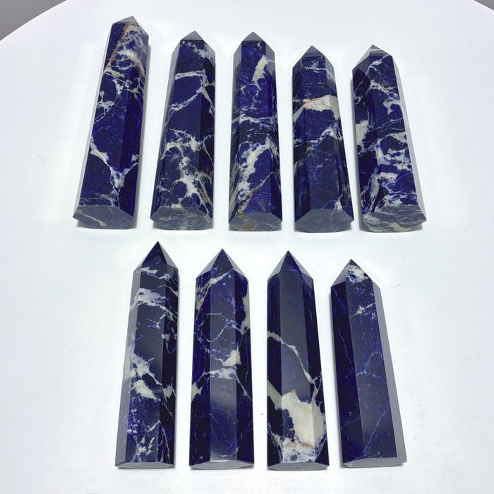 9 Pieces High Quality Sodalite Tower Points
