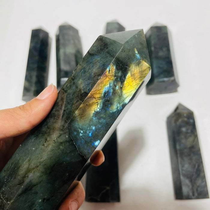 9 Pieces Large Labradorite Tower Point Clearance