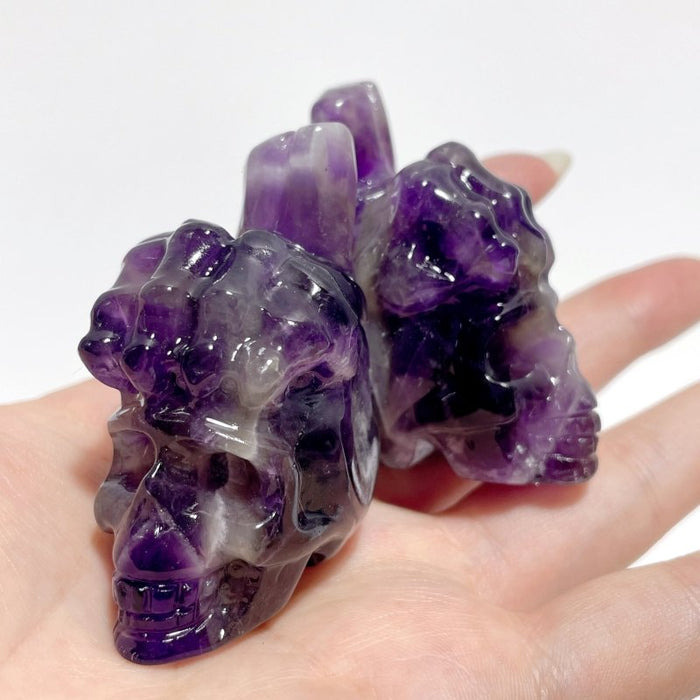 9 Types Crystal Skull With Hand Carving Wholesale Pink Opal Obsidian