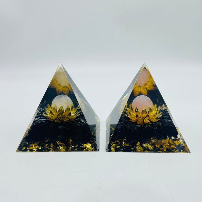 Clear Quartz Obsidian Orgone Pyramid Wholesale
