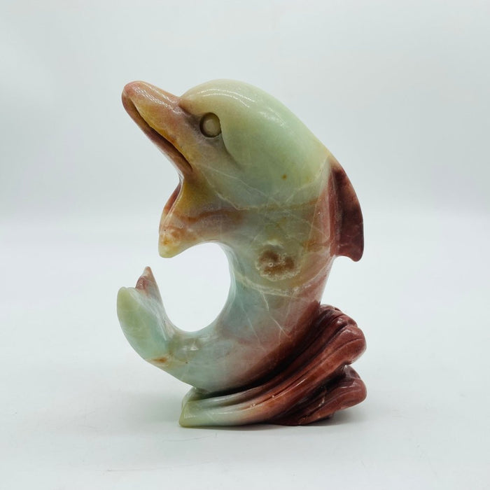 Caribbean Calcite Dolphin Carving