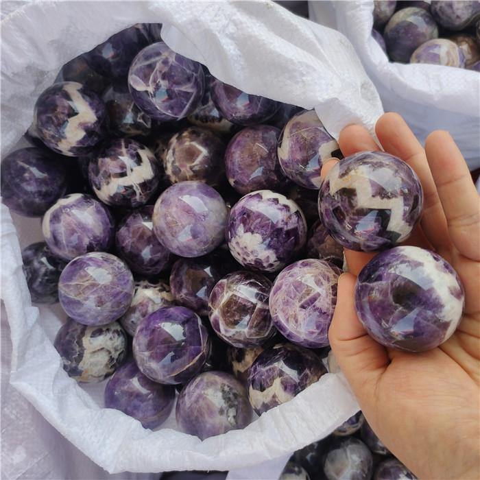 Amethyst Chevron Sphere Ball 1.5-2.5in(4-6.2cm) Wholesale