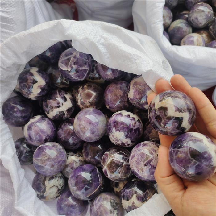 Amethyst Chevron Sphere Ball 1.5-2.5in(4-6.2cm) Wholesale