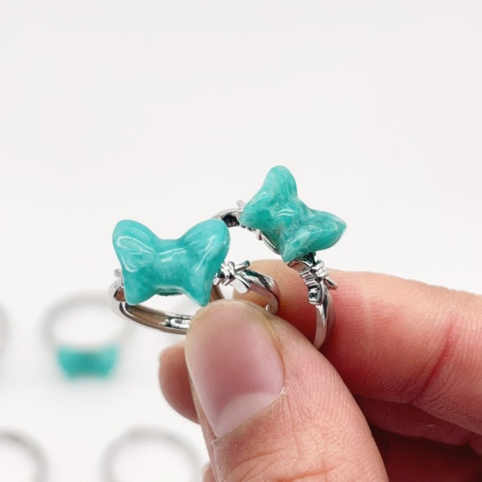 Amazonite Bow Tie Crystal Ring Wholesale
