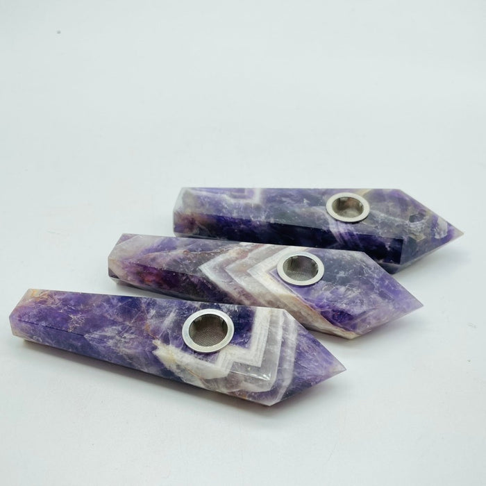 Chevron Amethyst Crystal Pipes Wholesale