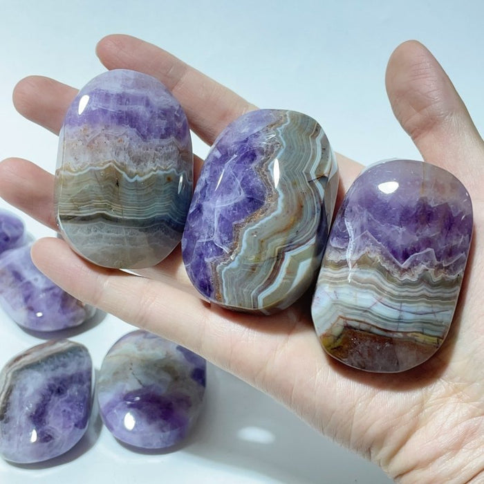 Amethyst Mixed Stripe Agate Palm Wholesale