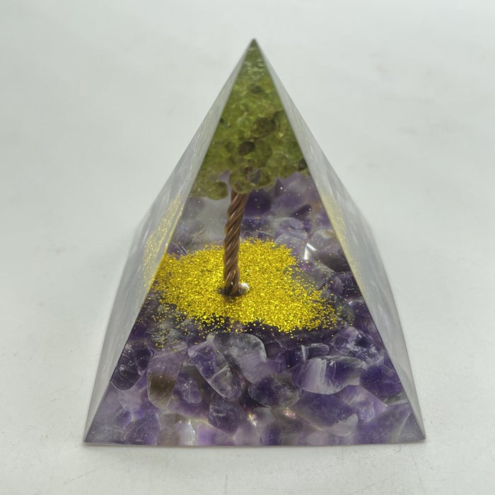Amethyst Peridot Orgone Pyramid  Wholesale