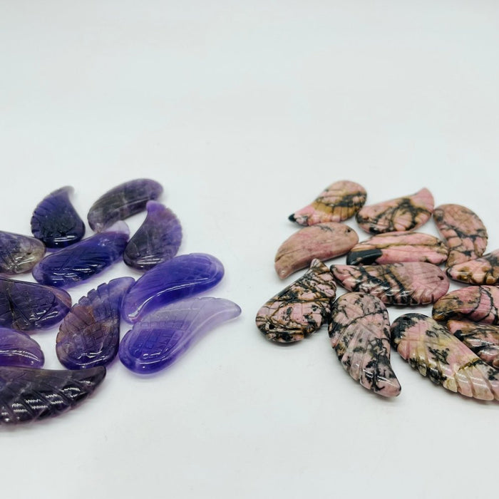 Angel Wing Carving Pendant Chevron Amethyst Rhodonite Wholesale