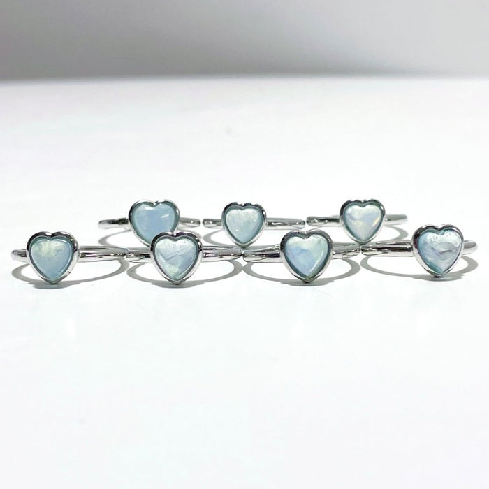 Aquamarine Heart Ring Crystal Wholesale