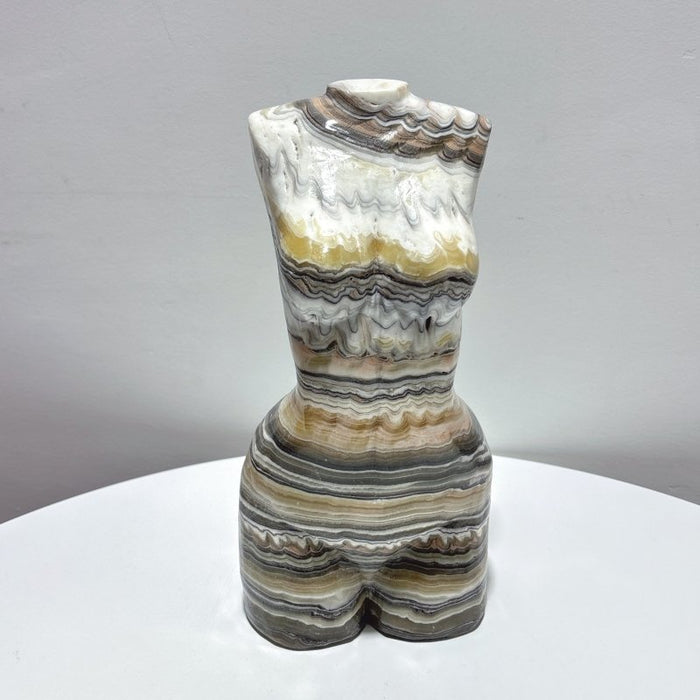 Artistic Sense Grey Yellow Calcite Large Goddess 11.2in