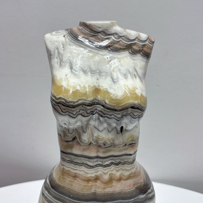 Artistic Sense Grey Yellow Calcite Large Goddess 11.2in