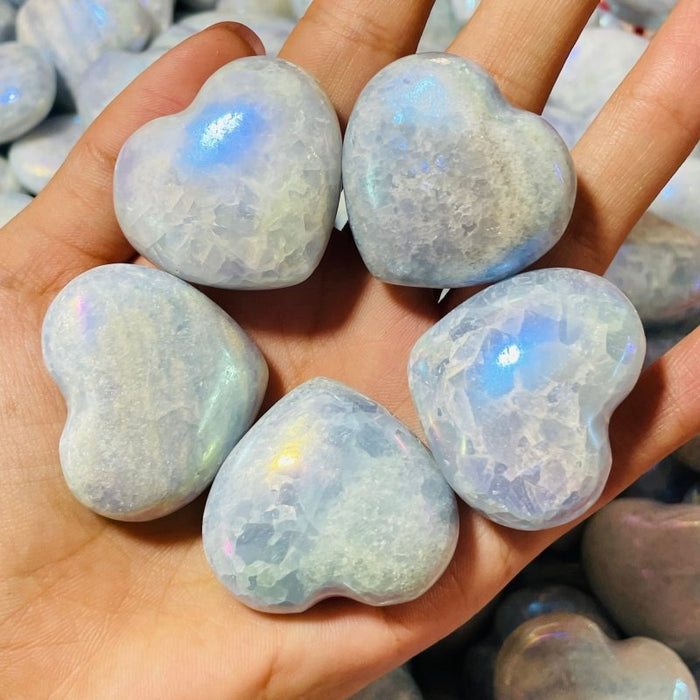 Aura Blue Calcite Stone Heart Wholesale