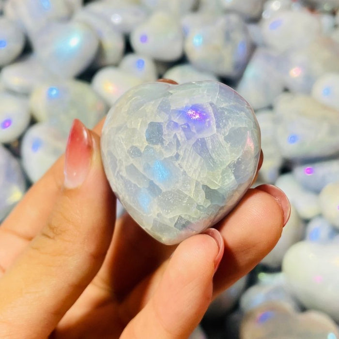 Aura Blue Calcite Stone Heart Wholesale