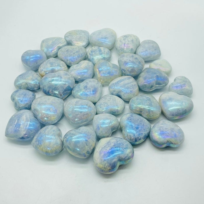 Aura Blue Calcite Stone Heart Wholesale