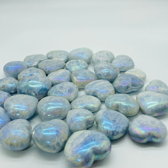 Aura Blue Calcite Stone Heart Wholesale