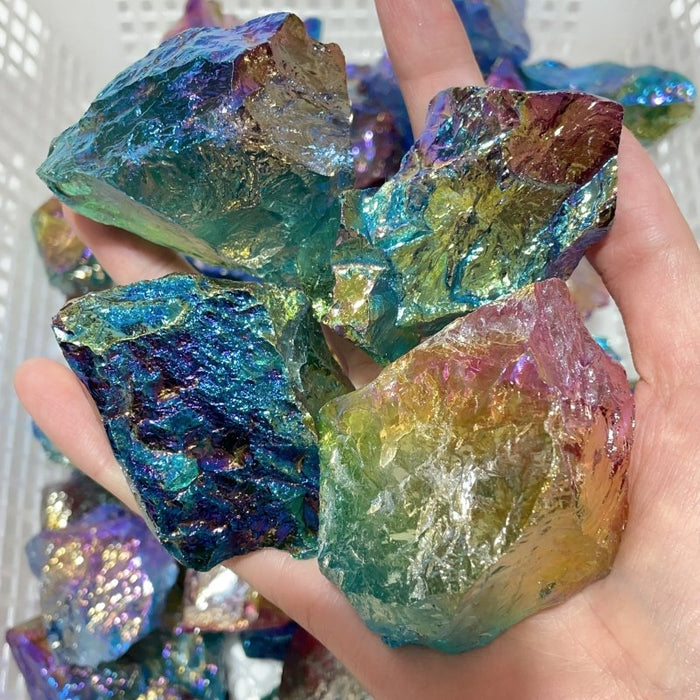 Aura Clear Quartz Raw Stone Wholesale