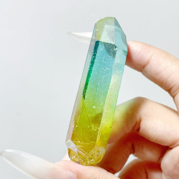 Aura Clear Quartz Rough Raw Point Wholesale