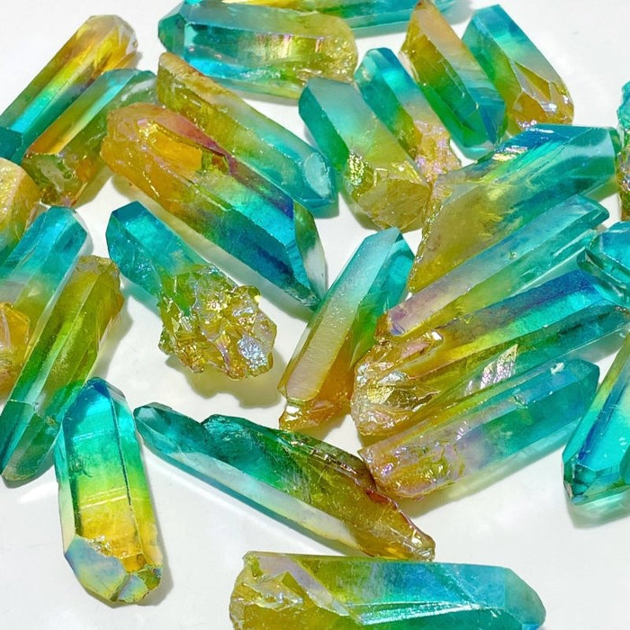 Aura Clear Quartz Rough Raw Point Wholesale