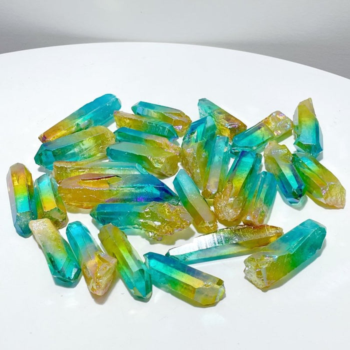 Aura Clear Quartz Rough Raw Point Wholesale