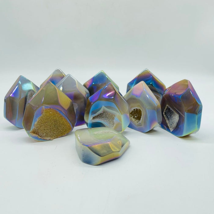 Aura Geode Druzy Agate Colorful Tower Wholesale
