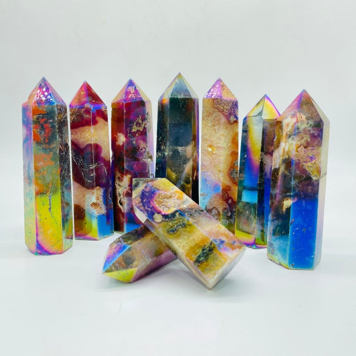 Aura Red Moss Agate Points Wholesale