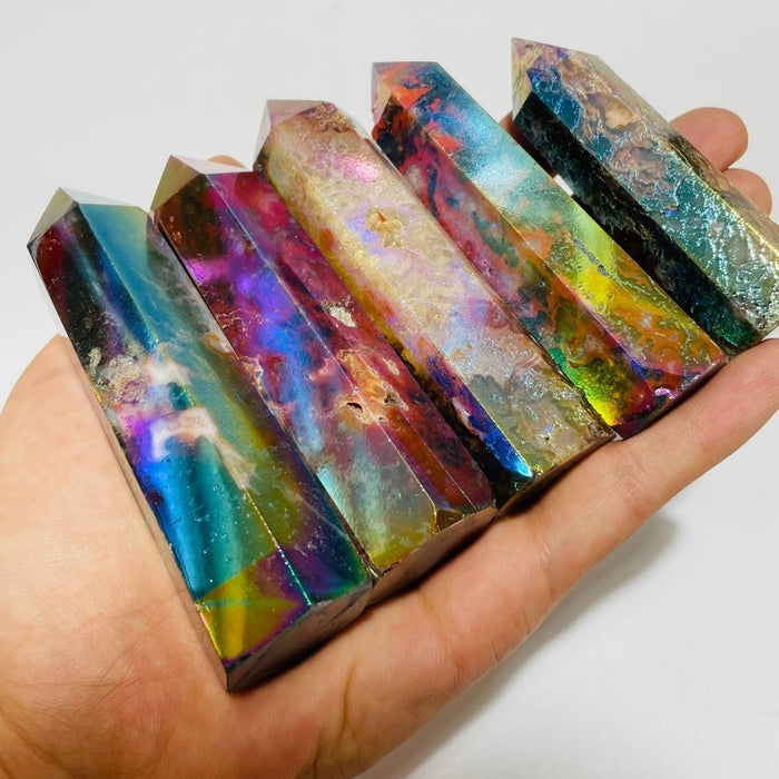 Aura Red Moss Agate Points Wholesale