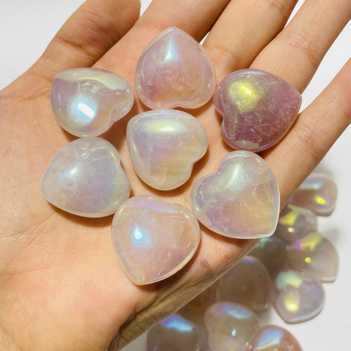 Aura Rose Quartz Heart Crystal Wholesale Clearance