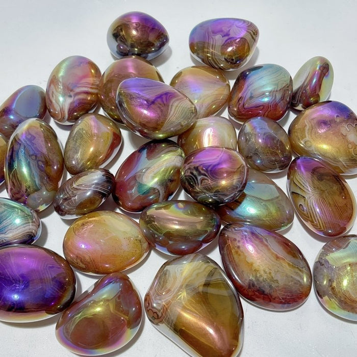 Aura Silk Agate Palm Stone Free Form Wholesale