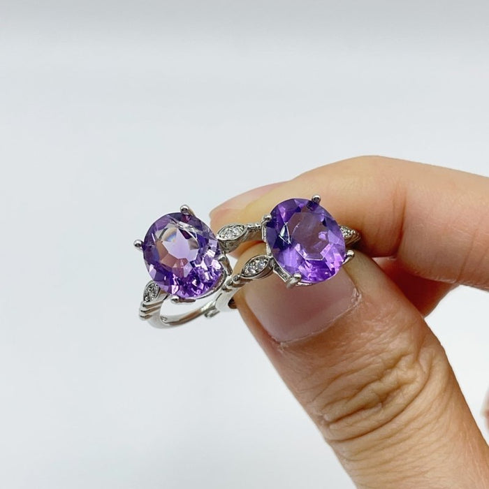 Beautiful Amethyst Cut Faceted Ring Wholesale