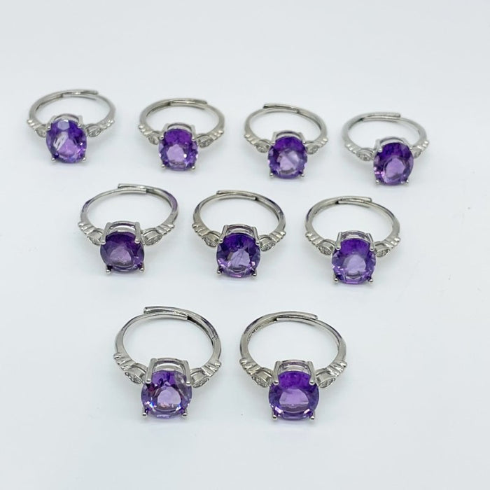 Beautiful Amethyst Cut Faceted Ring Wholesale