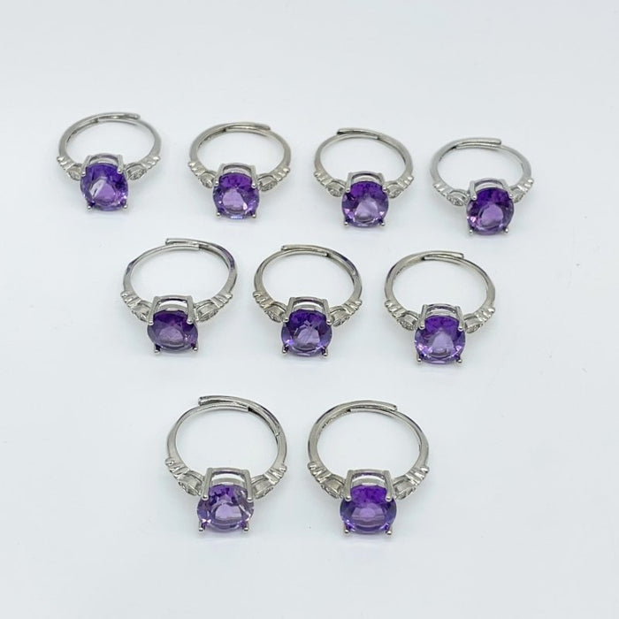 Beautiful Amethyst Cut Faceted Ring Wholesale