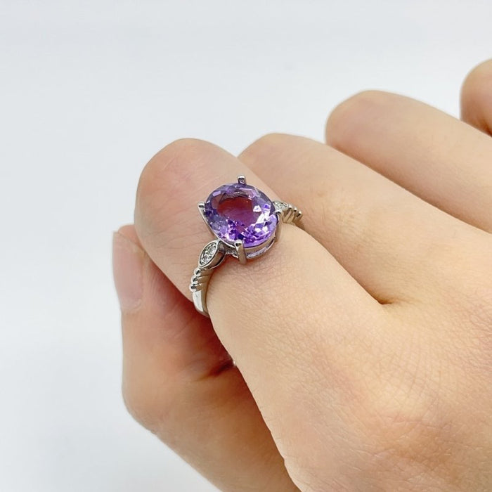 Beautiful Amethyst Cut Faceted Ring Wholesale