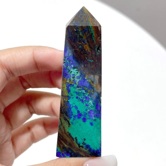 Beautiful Azurite mixed Malachite Point Tower Wholesale