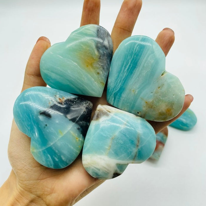 Beautiful Caribbean Calcite Heart Wholesale