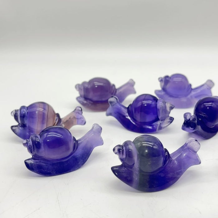 Beautiful Fluorite Snails Carving Wholesale