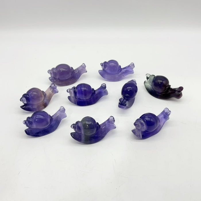 Beautiful Fluorite Snails Carving Wholesale