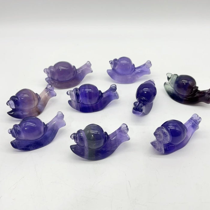 Beautiful Fluorite Snails Carving Wholesale
