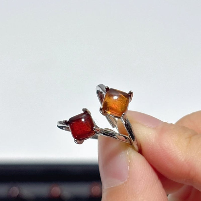 Beautiful Garnet Rhombus Ring Wholesale