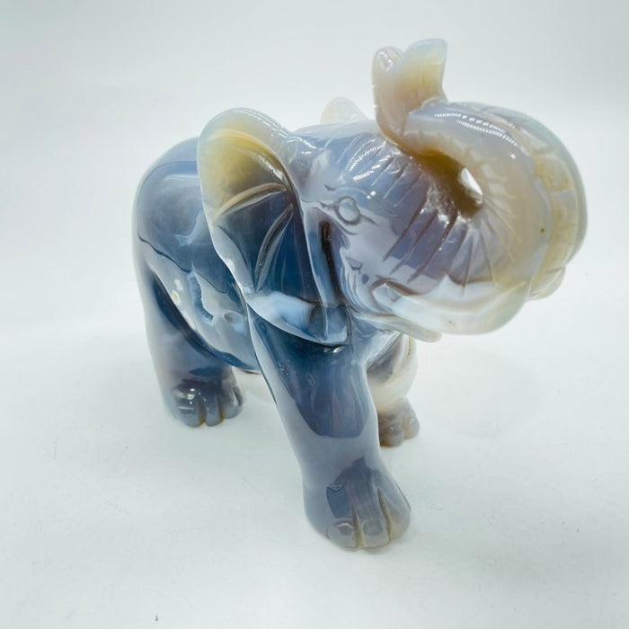 Beautiful Geode Agate Druzy Elephant Animal Carving