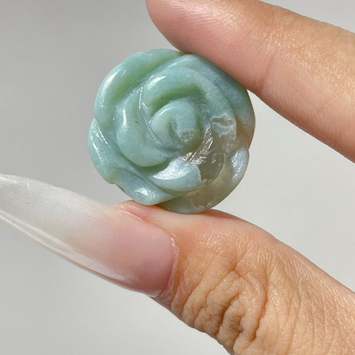Beautiful Green Pink Sakura Flower Agate Flower Carving Wholesale