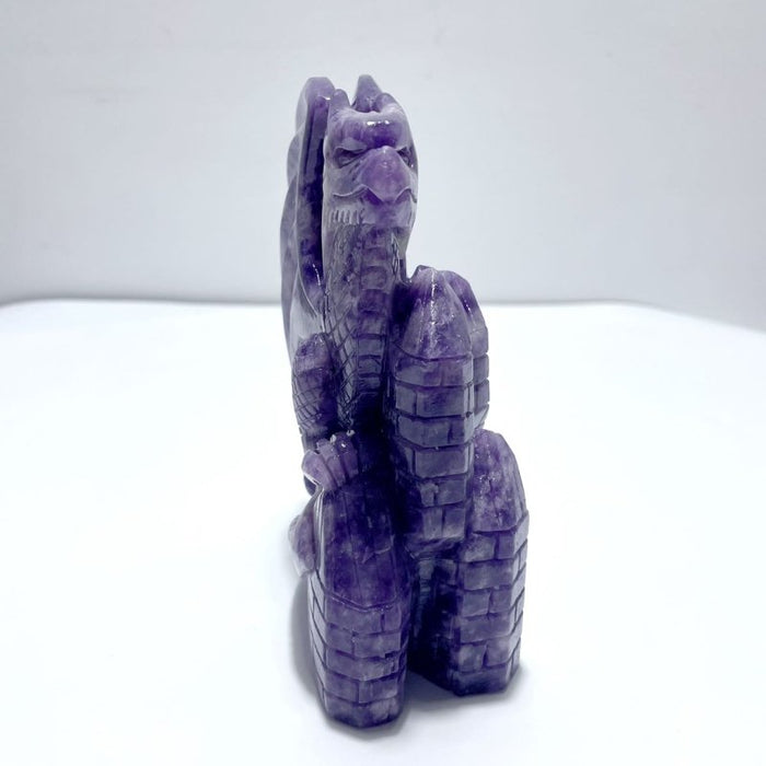 Beautiful Lepidolite Flying Dragon Carving