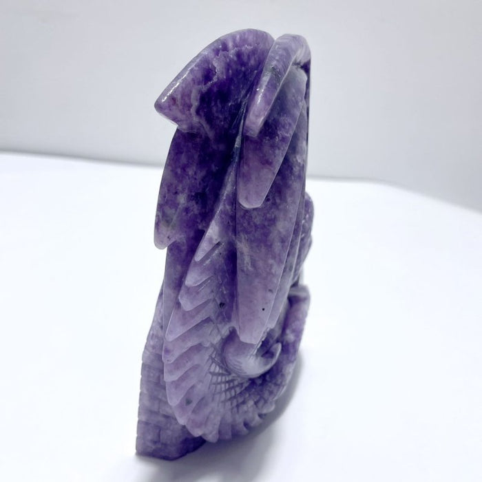 Beautiful Lepidolite Flying Dragon Carving