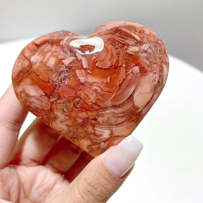 Beautiful Pink Agate Heart Wholesale